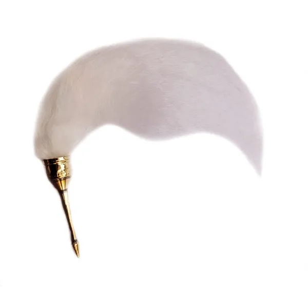 MAYAPURI_White_Chawar_Sahib_with_Thin_Brass_Sheet_Handle_–_Sacred_Fly_Whisk_for_Pooja,_Mandir,_and_Gurudwara_Ceremonies,_Size:_24_Inches