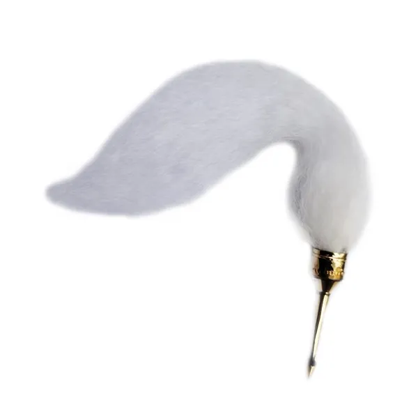 MAYAPURI_White_Chawar_Sahib_with_Thin_Brass_Sheet_Handle_–_Sacred_Fly_Whisk_for_Pooja,_Mandir,_and_Gurudwara_Ceremonies,_Size:_24_Inches