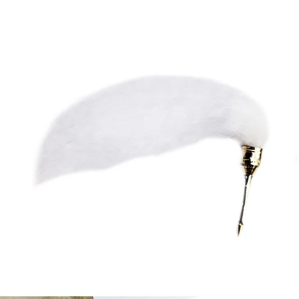 MAYAPURI_White_Chawar_Sahib_with_Thin_Brass_Sheet_Handle_–_Sacred_Fly_Whisk_for_Pooja,_Mandir,_and_Gurudwara_Ceremonies,_Size:_24_Inches