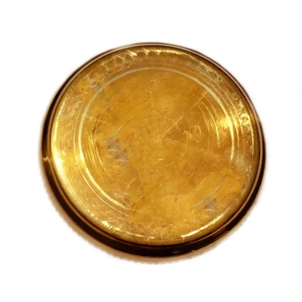 MAYAPURI_Golden_Pure_Pital_Puja_Thali_/Brass_Bhog_Thali_For_Worship,_Engraved_Design