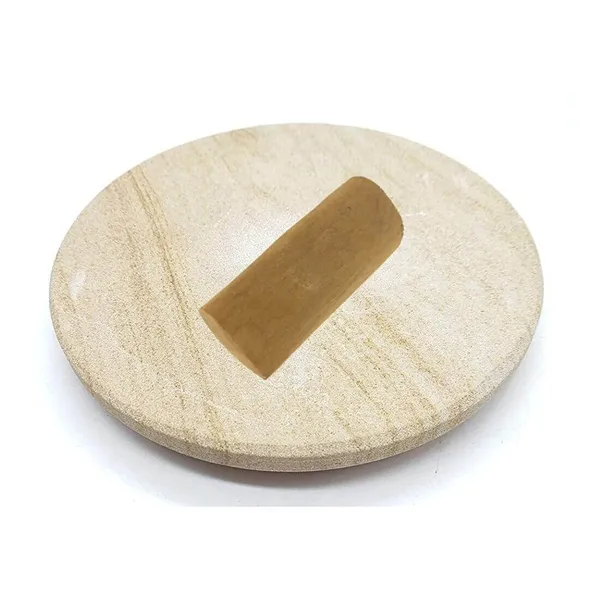 MAYAPURI__Chandan_Pata_/Stone_Chakla_|_Sandlewood_Rubbing_Board_With_Chandan_Stick_(Set_Of_1)