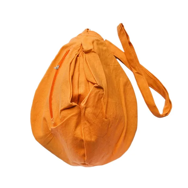 MAYAPURI_Orange_Pure_Cotton_Chanting_Bag_Or_Gomukhi_Japa_Mala_Bag_Or_Cotton_Bead_Bag_With_Sakshi_Mala_Counter