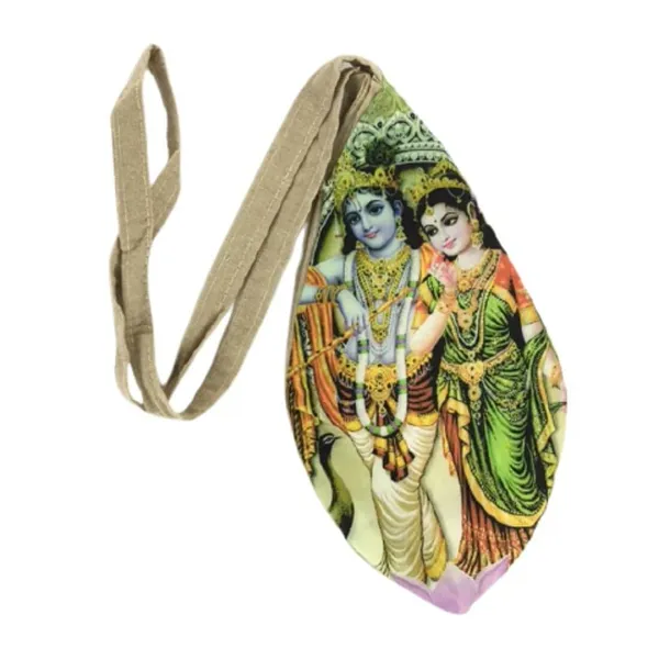 MAYAPURI_Multicolor_Radha_Krishna_Printed_Gomukhi_Japa_Bag_/Chanting_Bag_With_Sakshi_Mala_Counter
