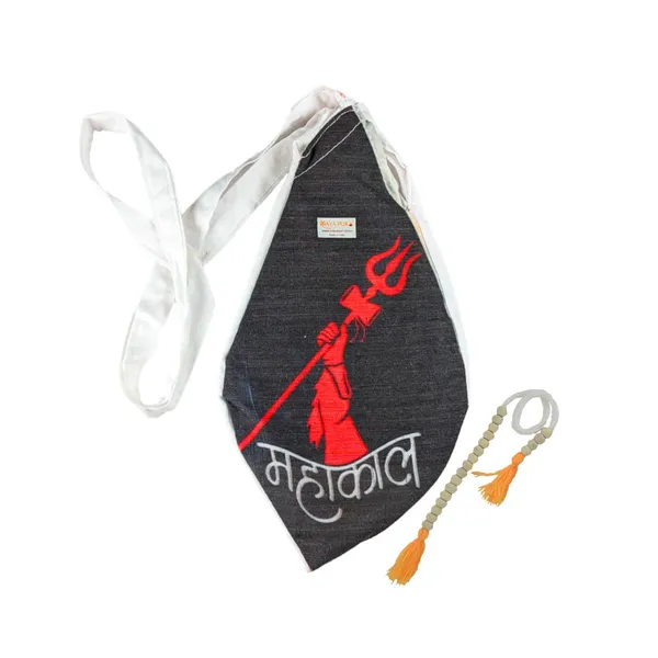 White_Mahakal_Printed_Gomukhi_Chanting_Bag,_Pure_Cotton_Beads_Bag_/Japa_Mala_Bag_With_Zip_Pocket,_Sakshi_Mala_Counter,_Pack_Of_1