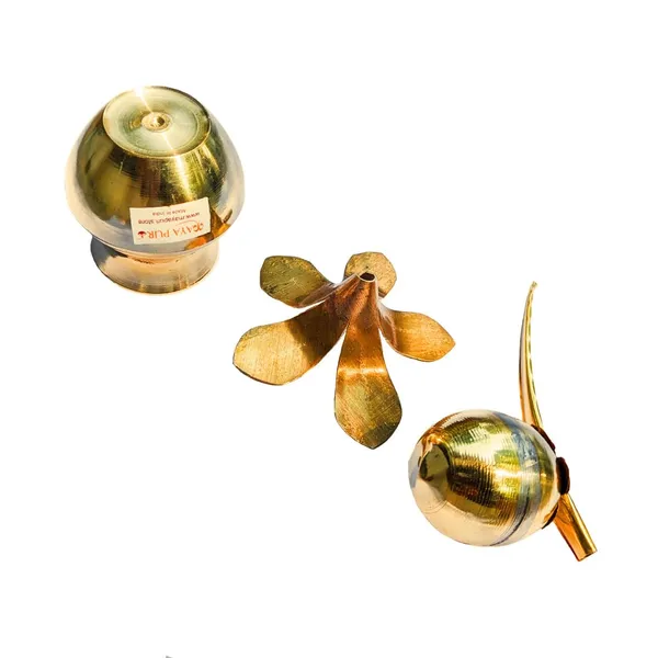 MAYAPURI_Brass_Kalash_With_Coconut_And_Mango_Leaf_For_Daily_Pooja,_Pital_Kalash_Coconut_And_Mango_Leaf_(Combo_Pack)