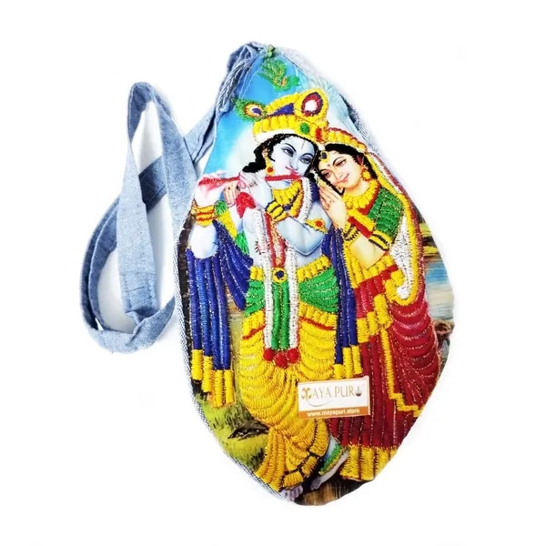 MAYAPURI_Radha_Krishna_Embroidery_Japa_Mala_Bag_/Chanting_Bag_With_Sakshi_Mala_Counter