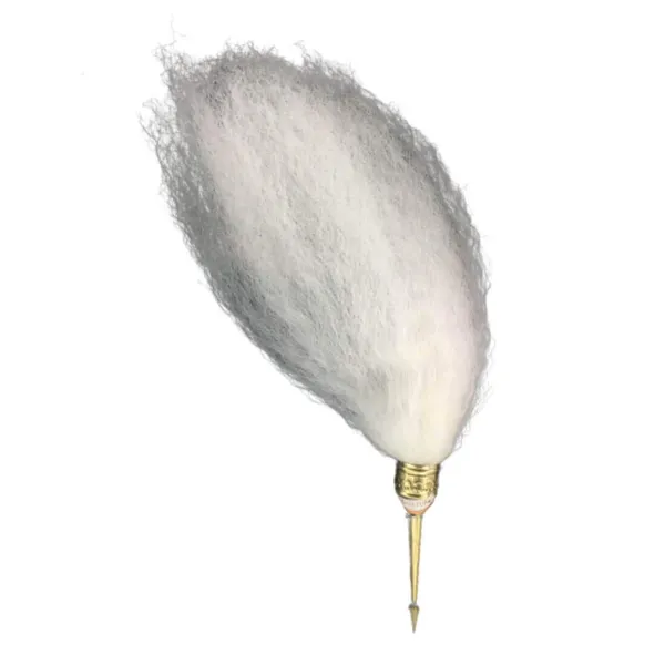 MAYAPURI_Chawar/Chanwara/Chaur/Chavar_Sahib_with_Thin_Brass_Handle_|_Sacred_Fly_Whisk_for_Pooja_and_Spiritual_Rituals_|_Size:_20_Inches