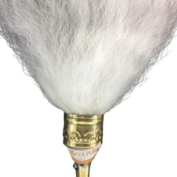 MAYAPURI_Chawar/Chanwara/Chaur/Chavar_Sahib_with_Thin_Brass_Handle_|_Sacred_Fly_Whisk_for_Pooja_and_Spiritual_Rituals_|_Size:_20_Inches