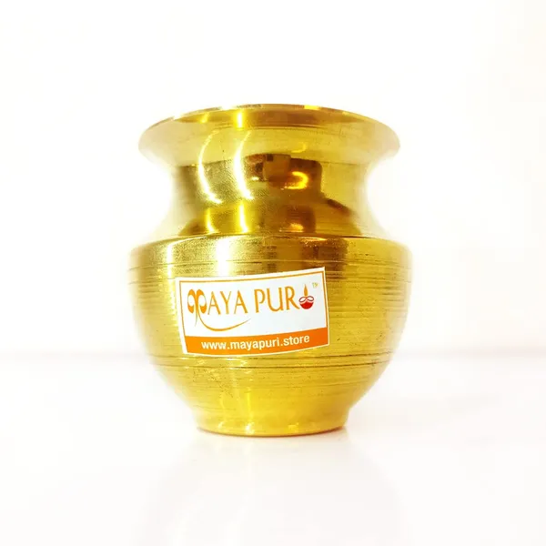 MAYAPURI_Golden_Pital_Kalash_Coconut_And_Mango_Leaf_For_Pooja_/Brass_Mangal_Ghat_For_Puja