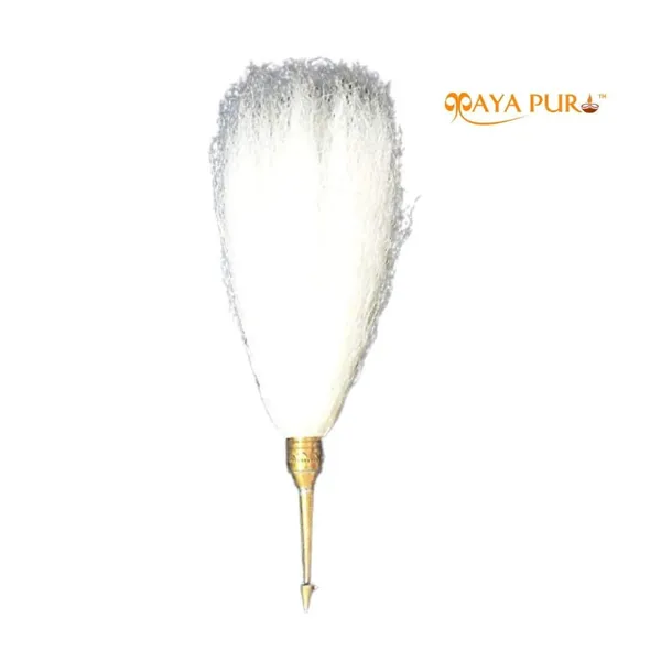 MAYAPURI_Sacred_Whisk_Fan_for_Puja_–_Original_Chaur_Sahib_with_Brass_Handle_for_Spiritual_Worship_and_Ceremonies