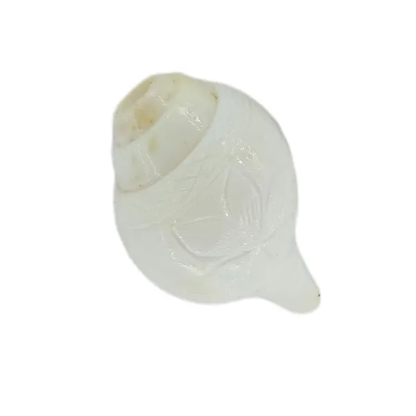 MAYAPURI_White_Blowing_Shank/Puja_Shankh_or_Conch_Shell,_3.5/4_inches_Bajane_Wala_Shankha