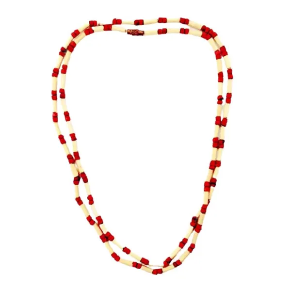 MAYAPURI_Red_Tulsi_Kanthi_Mala_/Tulasi_Mala_For_Neck,_2_Round_|_Holy_Basil_Wood_Necklace