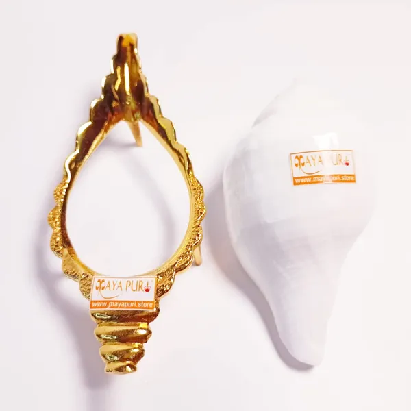 MAYAPURI_White_Jal_Shank_with_Stand_for_Pooja_Sacred_Puja_Conch_Shell_with_Elegant_Holding_Stand_for_Spiritual_Rituals