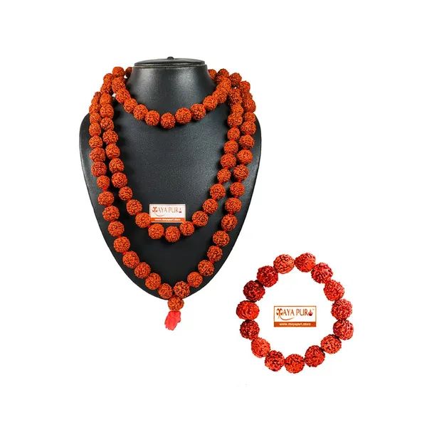 MAYAPURI_Rudraksh_Japa_Mala_108+1_Beads_With_Rudraksh_Bracelet_Combo_Pack_For_Daily_Mantra_Jaap