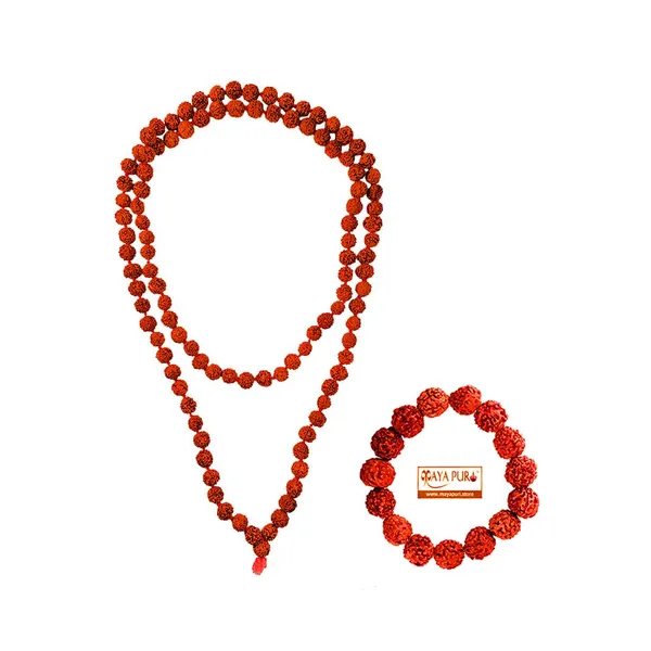 MAYAPURI_Rudraksh_Japa_Mala_108+1_Beads_With_Rudraksh_Bracelet_Combo_Pack_For_Daily_Mantra_Jaap