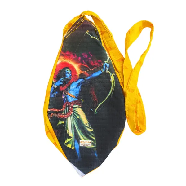 MAYAPURI_Yellow_Shree_Ram_(Rama)_Printed_Pure_Cotton_Gomukhi_Japa_Mala_Bag_with_108+1_Beads_Japa_Mala,_Zip_Pocket,_Sakshi_Mala_Counter,_Pack_Of_1