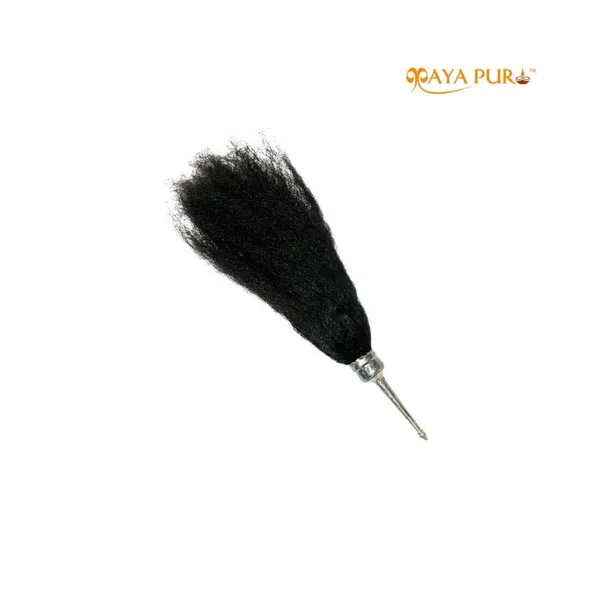 MAYAPURI_Black_Puja_Reshmi_Chawar_/Chanwara_/Chaur_/Chavar_Sahib_In_Metal_Body_(Pack_Of_1)