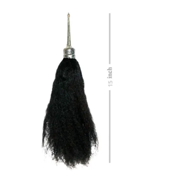 MAYAPURI_Black_Puja_Reshmi_Chawar_/Chanwara_/Chaur_/Chavar_Sahib_In_Metal_Body_(Pack_Of_1)