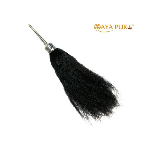 MAYAPURI_Black_Puja_Reshmi_Chawar_/Chanwara_/Chaur_/Chavar_Sahib_In_Metal_Body_(Pack_Of_1)