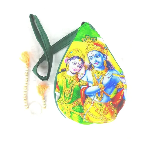 MAYAPURI_Multicolor_Radha_Krishna_Beads_Bag_/Chanting_Bag_/Japa_Bag_With_Sakshi_Mala