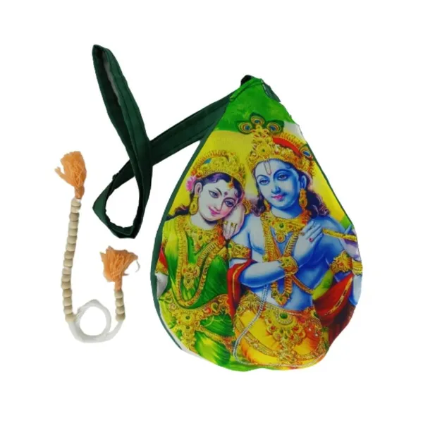MAYAPURI_Multicolor_Radha_Krishna_Beads_Bag_/Chanting_Bag_/Japa_Bag_With_Sakshi_Mala