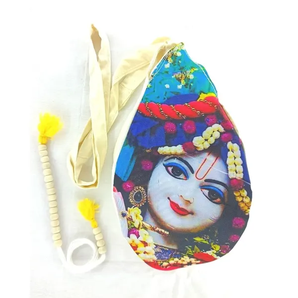 MAYAPURI_Multicolor_Krishna_Print_Chanting_Bag_/Japa_Mala_Bag_With_Sakshi_Mala_Counter