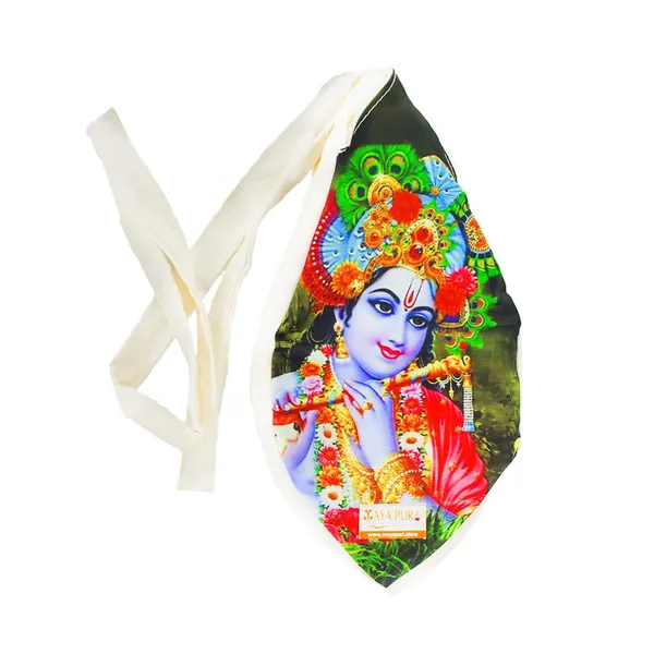MAYAPURI_Multicolor_Lord_Krishna_Printed_Chanting_Bag_with_108+1_Beads_Japa_Mala_/Japa_Mala_Bag_With_Sakshi_Mala_Counter