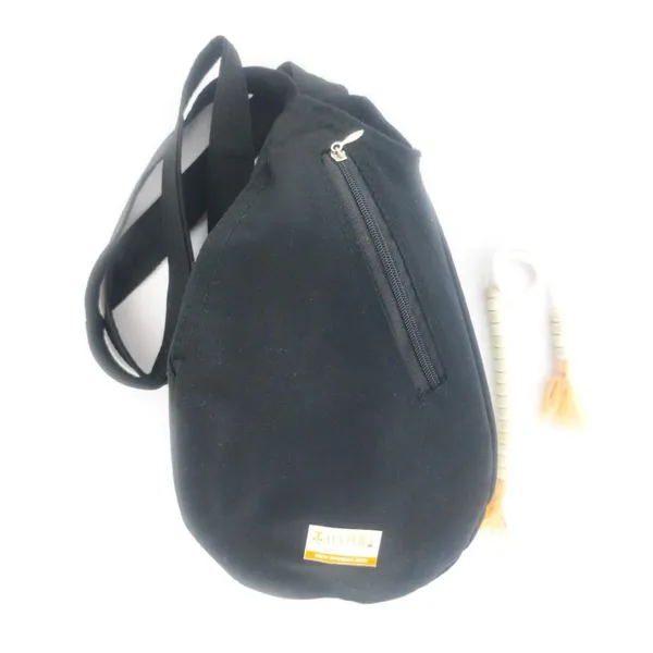 MAYAPURI_Black_Original_Pure_Cotton_Gomukhi_Japa_Mala_Bag_/Chanting_Bag_Or_Beads_Bag_/Jholi_/Thole_With_Zip_Pocket_And_Sakshi_Mala_Counter,(Pack_Of_1)
