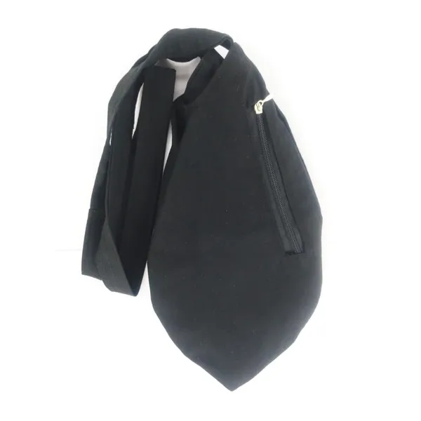 MAYAPURI_Black_Original_Pure_Cotton_Gomukhi_Japa_Mala_Bag_/Chanting_Bag_Or_Beads_Bag_/Jholi_/Thole_With_Zip_Pocket_And_Sakshi_Mala_Counter,(Pack_Of_1)