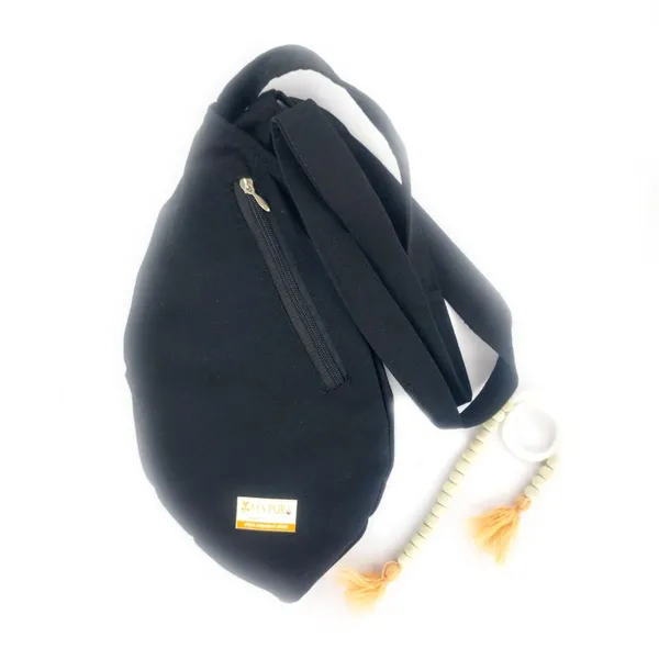 MAYAPURI_Black_Original_Pure_Cotton_Gomukhi_Japa_Mala_Bag_/Chanting_Bag_Or_Beads_Bag_/Jholi_/Thole_With_Zip_Pocket_And_Sakshi_Mala_Counter,(Pack_Of_1)