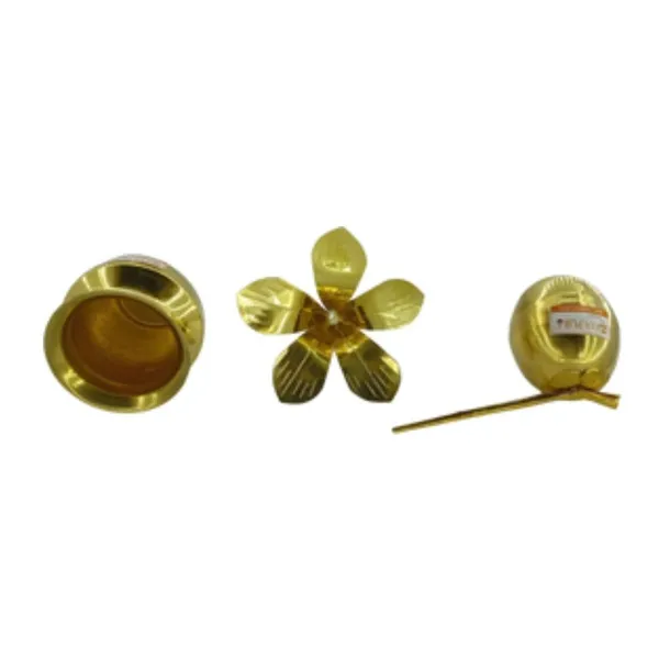 MAYAPURI_Golden_Brass_Mangal_Kalash_With_Nariyal_/Coconut_&_Mango_Leafs_For_Puja,_Diwali_Pooja