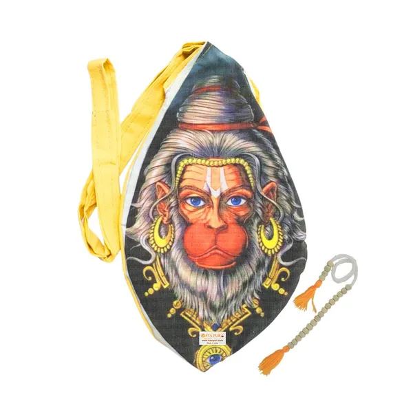 Yellow_Bajrangbali_Hanuman_Ji_Printed_Pure_Cotton_Gomukhi_Japa_Mala_Bag__with_108+1_Beads_Japa_Mala,_Beads_Or_Chanting_Bag_With_Zip_Pocket_And_Sakshi_Mala_Counter,_Pack_Of_1