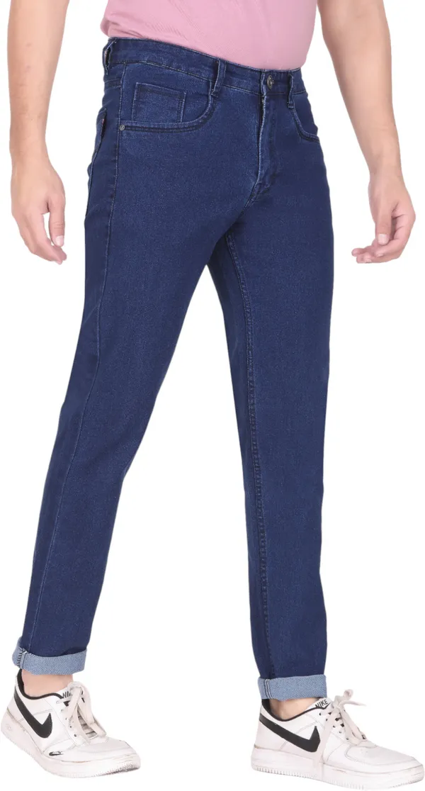 Dark_Blue_Mid_Rise_Denim_Slim_Jeans_For_Men