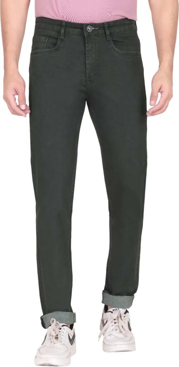 Green_Mid_Rise_Denim_Slim_Jeans_For_Men