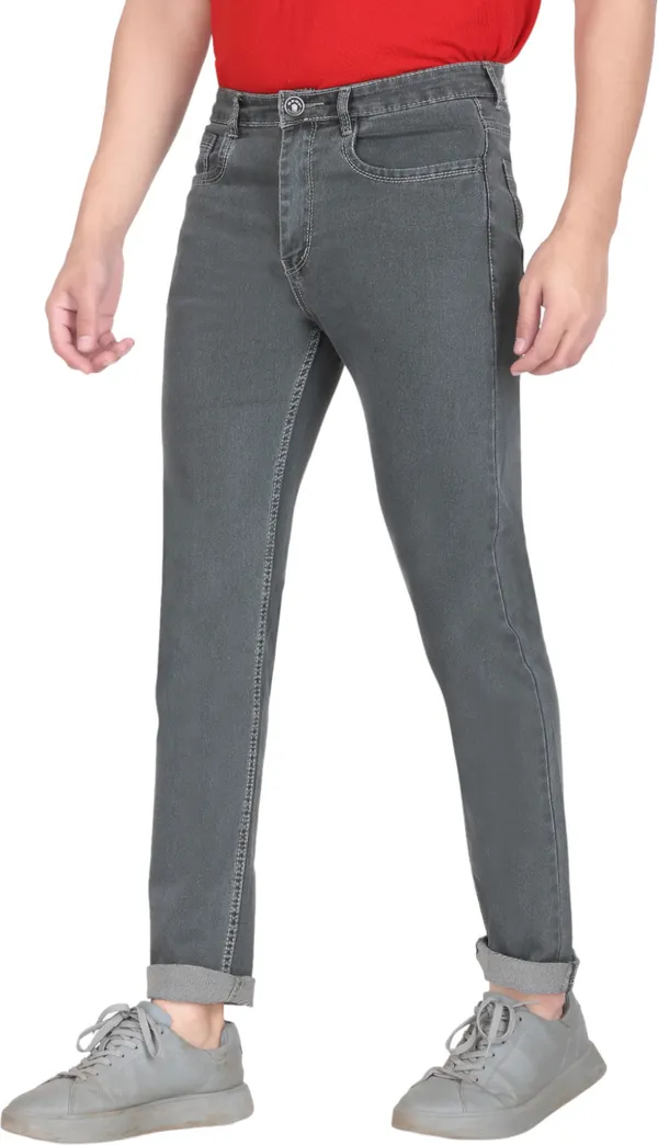 Grey_Mid_Rise_Denim_Slim_Jeans_For_Men
