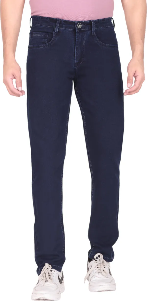 Dark_Blue_Mid_Rise_Denim_Slim_Jeans_For_Men
