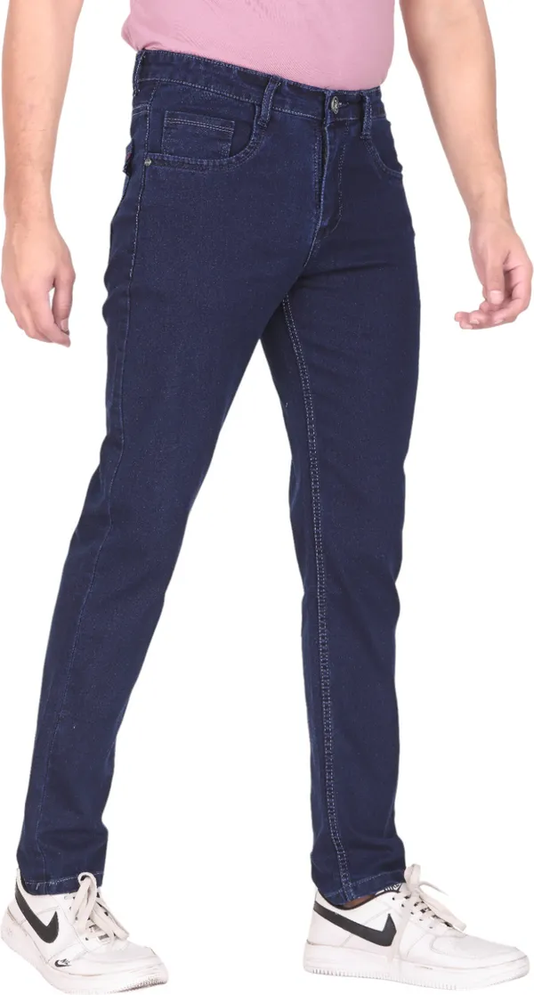 Dark_Blue_Mid_Rise_Denim_Slim_Jeans_For_Men