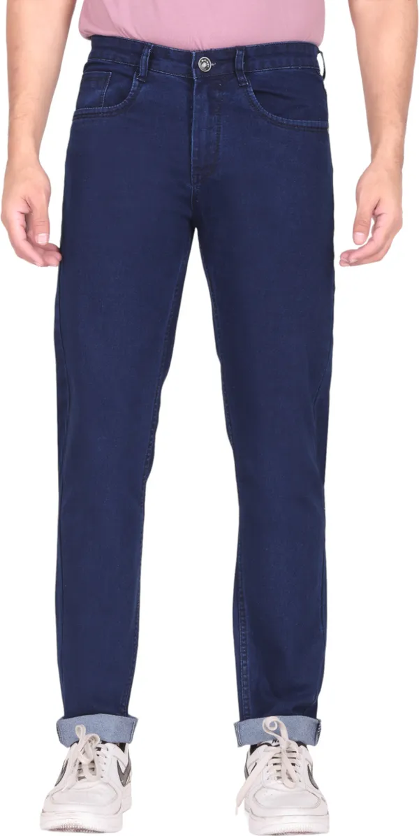 Dark_Blue_Mid_Rise_Denim_Slim_Jeans_For_Men