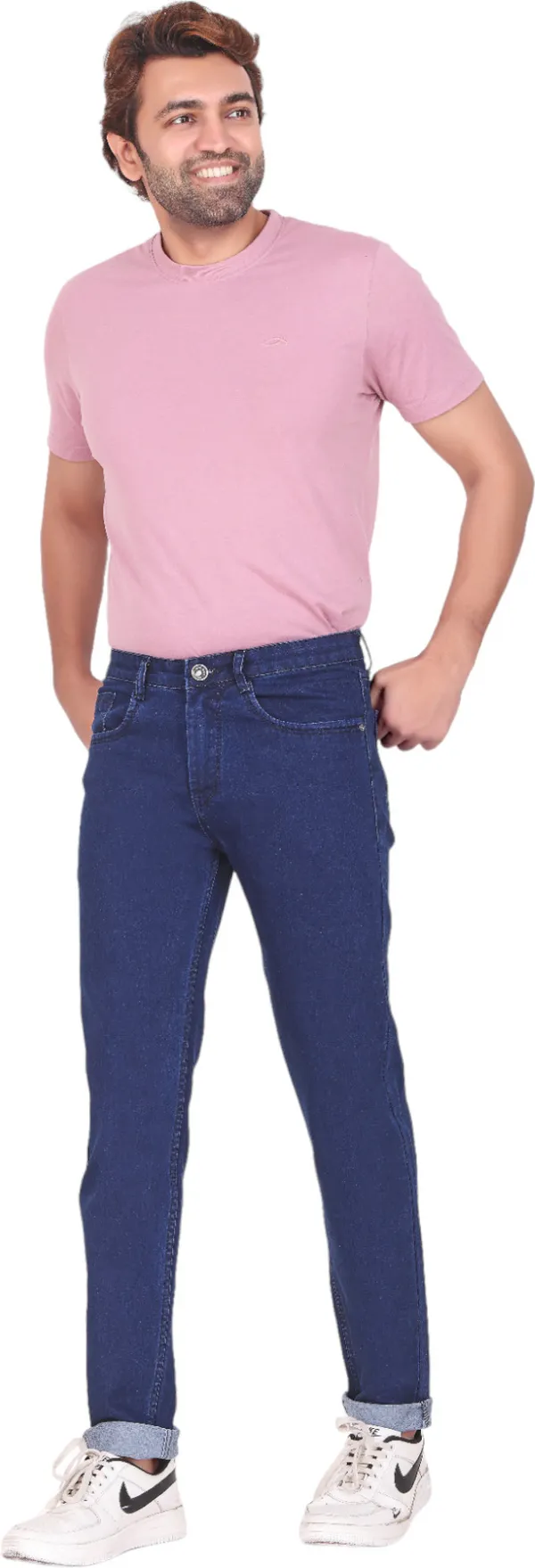 Dark_Blue_Mid_Rise_Denim_Slim_Jeans_For_Men