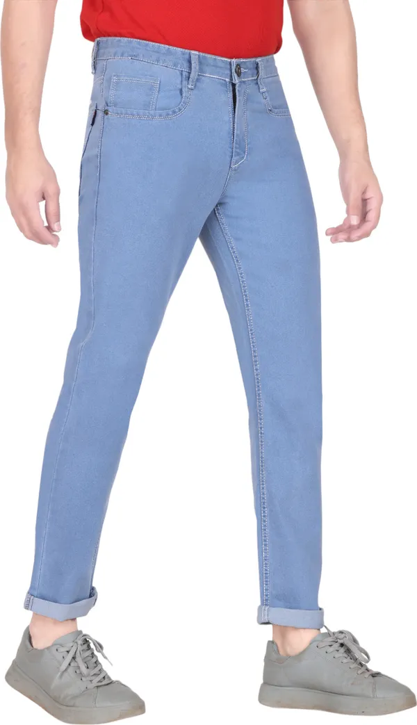 Light_Blue_Mid_Rise_Denim_Slim_Jeans_For_Men