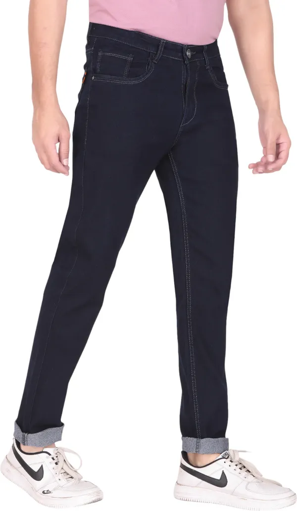 Dark_Blue_Mid_Rise_Denim_Slim_Jeans_For_Men