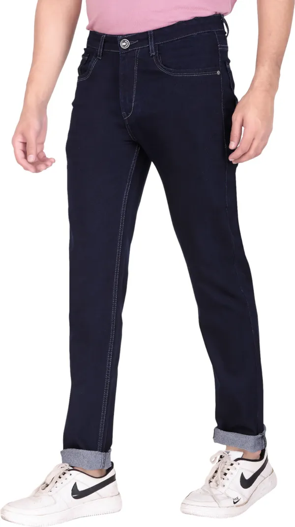 Dark_Blue_Mid_Rise_Denim_Slim_Jeans_For_Men