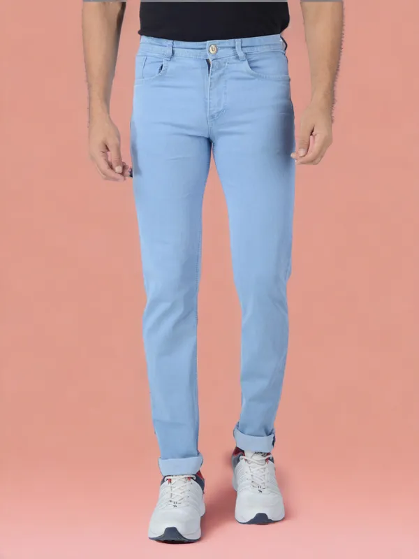 Light_Blue_Mid_Rise_Denim_Slim_Jeans_For_Men