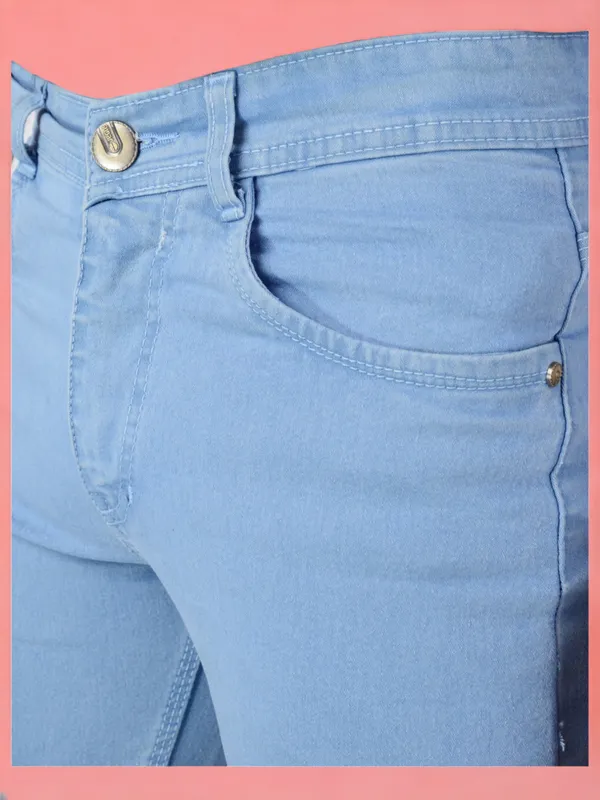 Light_Blue_Mid_Rise_Denim_Slim_Jeans_For_Men