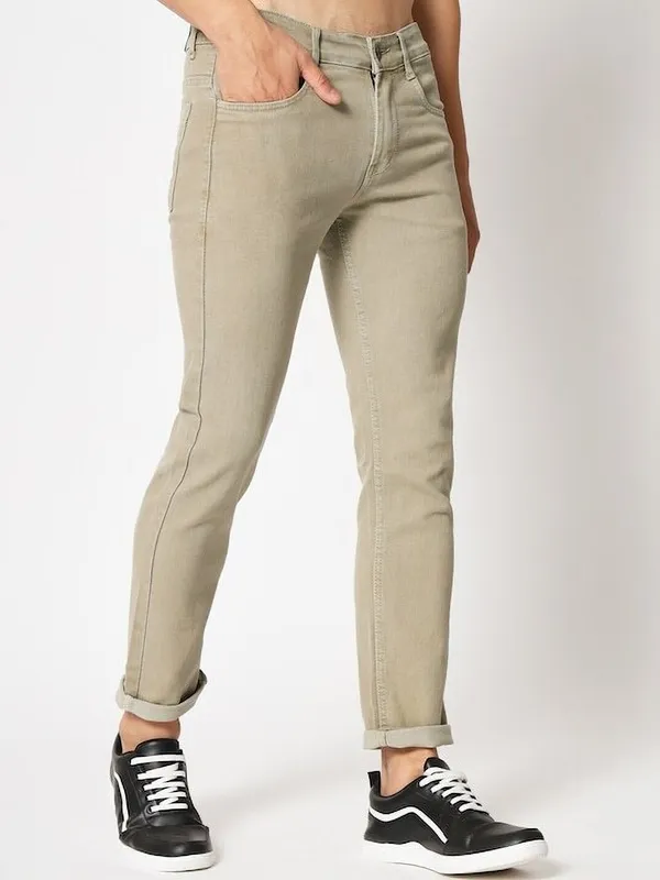 Beige_Mid_Rise_Denim_Slim_Jeans_For_Men