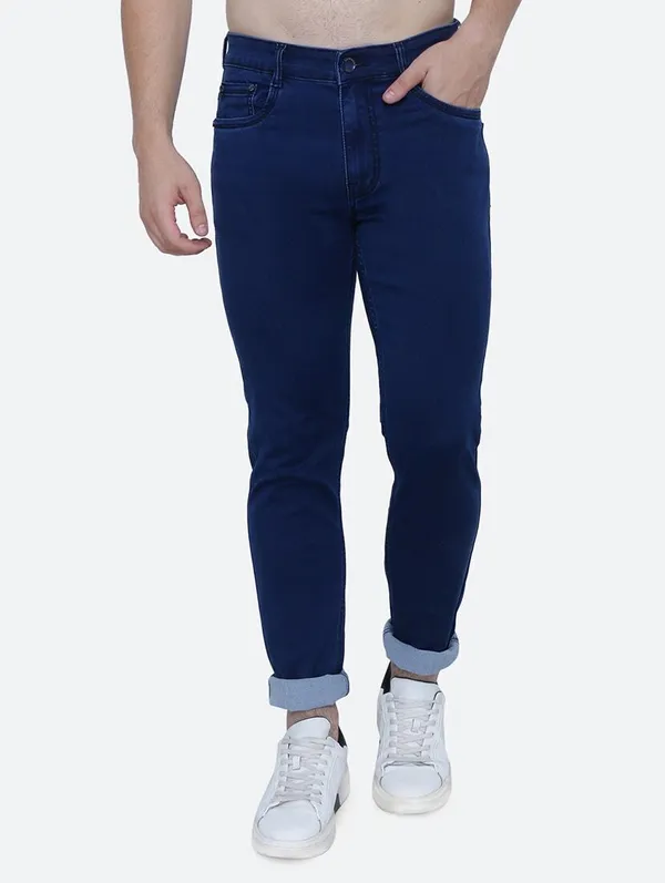Dark_Blue_Mid_Rise_Denim_Slim_Jeans_For_Men