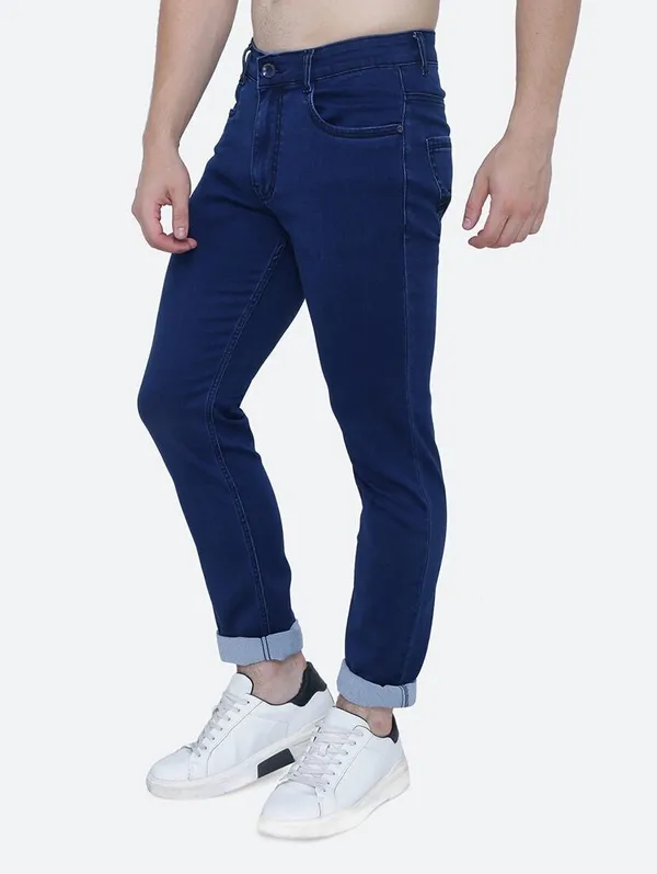 Dark_Blue_Mid_Rise_Denim_Slim_Jeans_For_Men