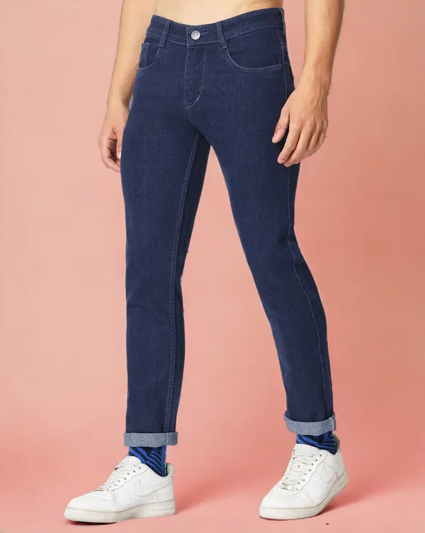 Blue_Mid_Rise_Denim_Slim_Jeans_For_Men