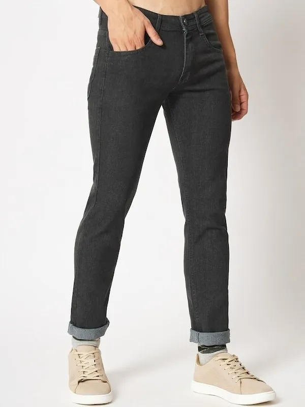 Grey_Mid_Rise_Denim_Slim_Jeans_For_Men