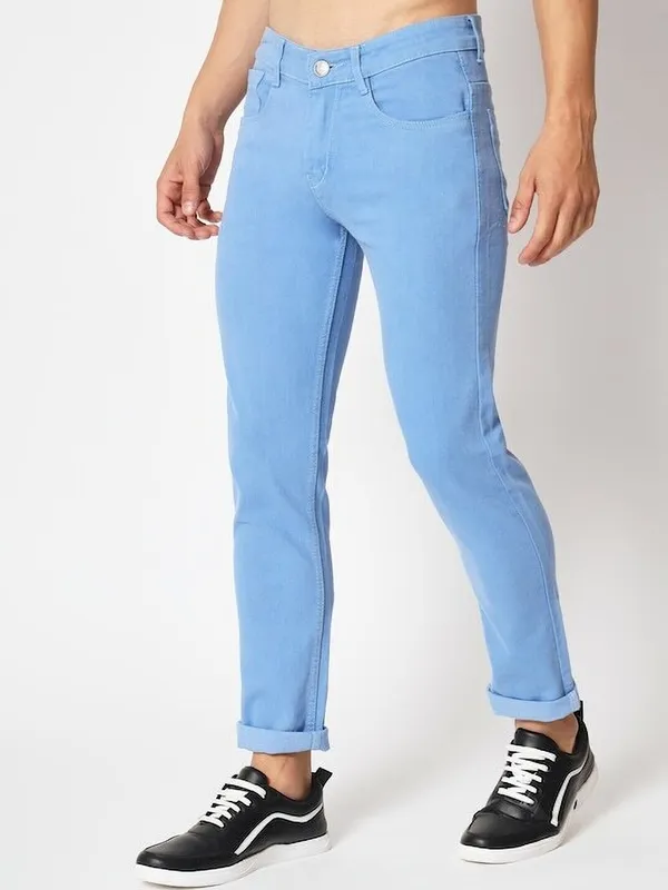 Light_Blue_Mid_Rise_Denim_Slim_Jeans_For_Men